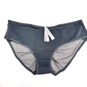NWT (XL) Victoria’s Secret Dark Gray Mesh-Back Hip-Hugger Cotton Panty